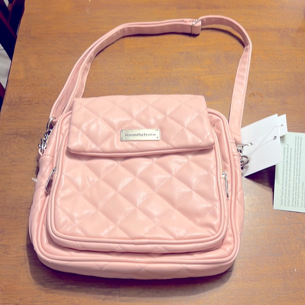 Samantha Brown Blush Quilted Cross-Body Bag